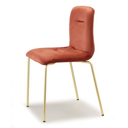 Cadeira estofada de veludo para sala de estar feita na Itália, 2 peças - Garland Viadurini