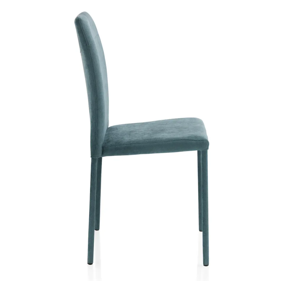 Cadeira de sala totalmente estofada em tecido Made in Italy - Lorelai Viadurini