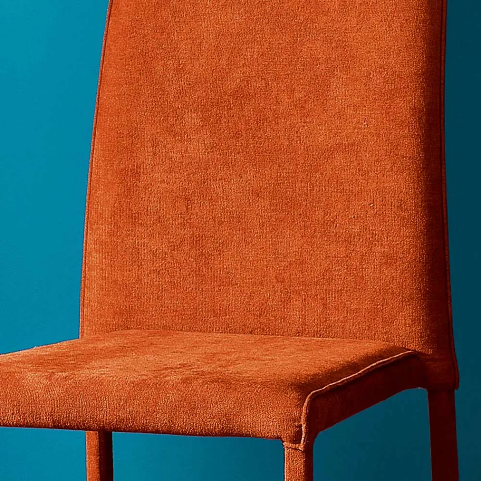 Cadeira de sala totalmente estofada em tecido Made in Italy - Rosetta Viadurini