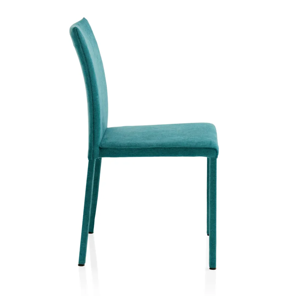 Cadeira de sala totalmente estofada em tecido Made in Italy - Rosetta Viadurini