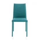 Cadeira de sala totalmente estofada em tecido Made in Italy - Rosetta Viadurini