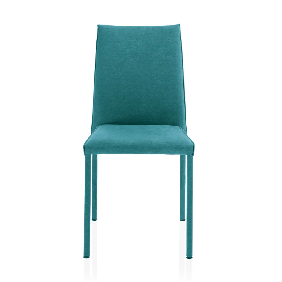 Cadeira de sala totalmente estofada em tecido Made in Italy - Rosetta Viadurini