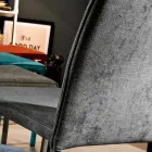 Cadeira de sala totalmente estofada em tecido Made in Italy - Rosetta Viadurini