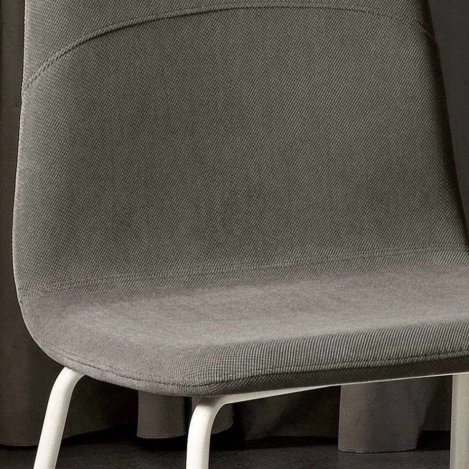 Cadeira moderna para sala de estar em tecido e metal fabricada na Itália, Egito Viadurini