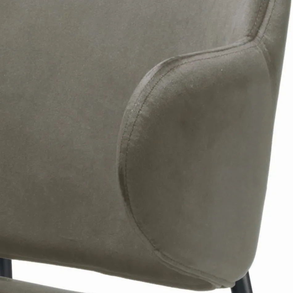 Cadeira de sala em aço e veludo fabricada na Itália - Foggia Viadurini