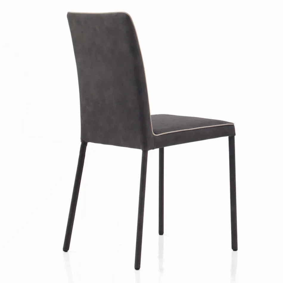 Cadeira de sala de estar com pernas estofadas e lacadas Made in Italy - Catania Viadurini