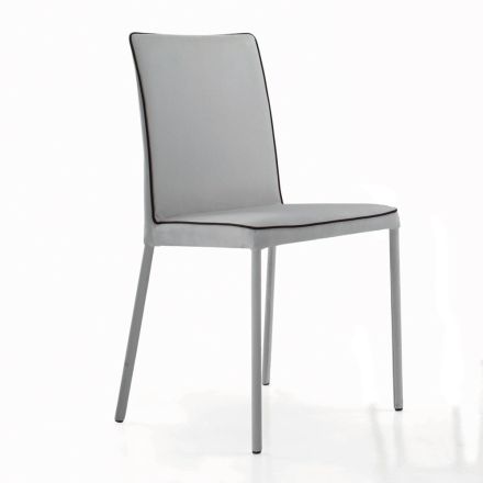 Cadeira de sala de estar com pernas estofadas e lacadas Made in Italy - Catania Viadurini