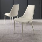 Cadeira de sala de estar estofada de couro de 2 peças feita na Itália - Netuno Viadurini