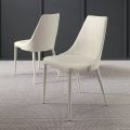 Cadeira de sala de estar estofada de couro de 2 peças feita na Itália - Netuno