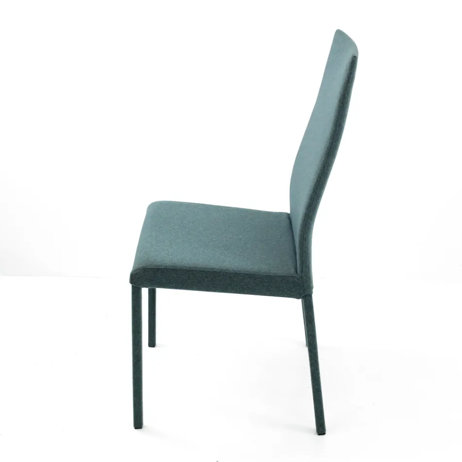 Cadeira de sala forrada com tecido fabricado na Itália - Roslin Viadurini