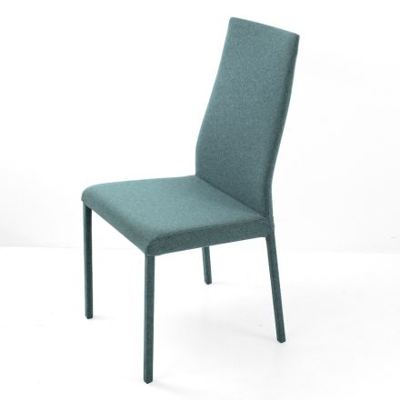 Cadeira de sala forrada com tecido fabricado na Itália - Roslin Viadurini