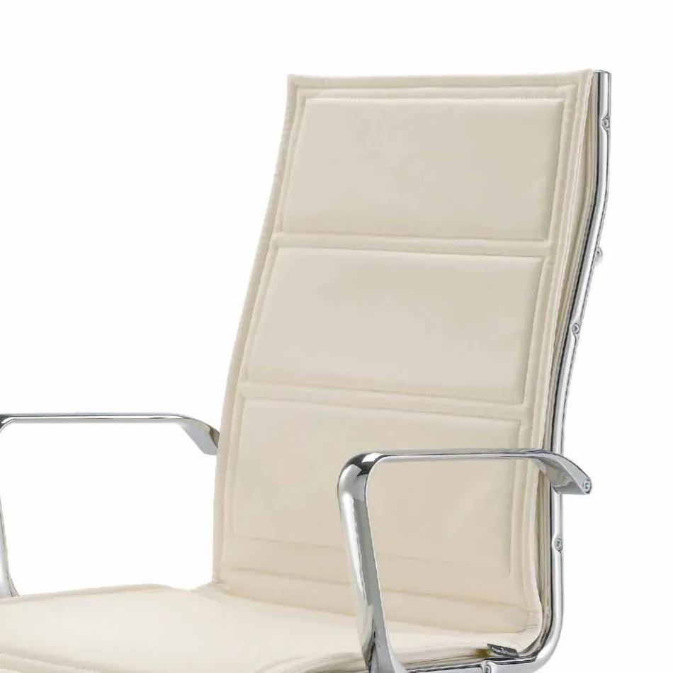 Cadeira de escritório com monocoque em imitação de couro fabricada na Itália Agata Viadurini