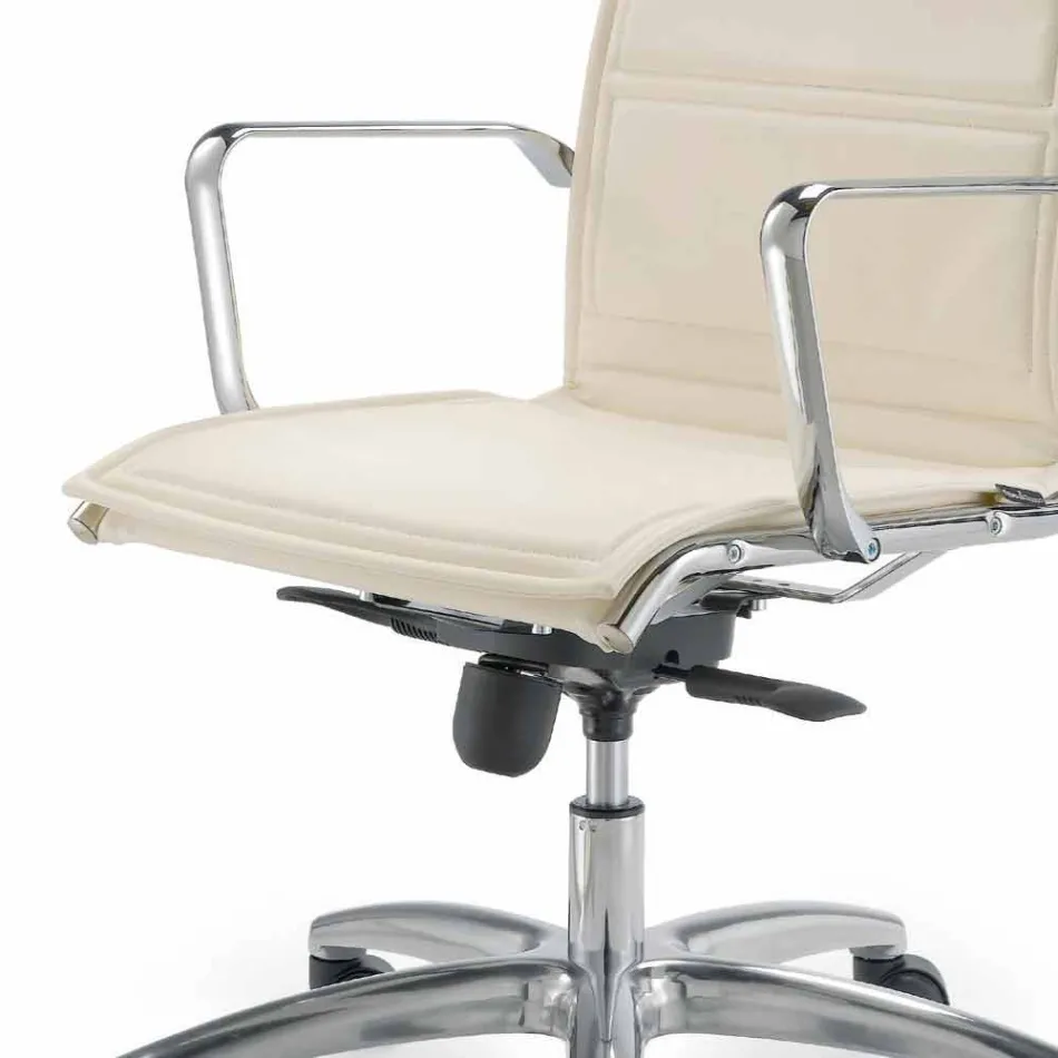 Cadeira de escritório com monocoque em imitação de couro fabricada na Itália Agata Viadurini