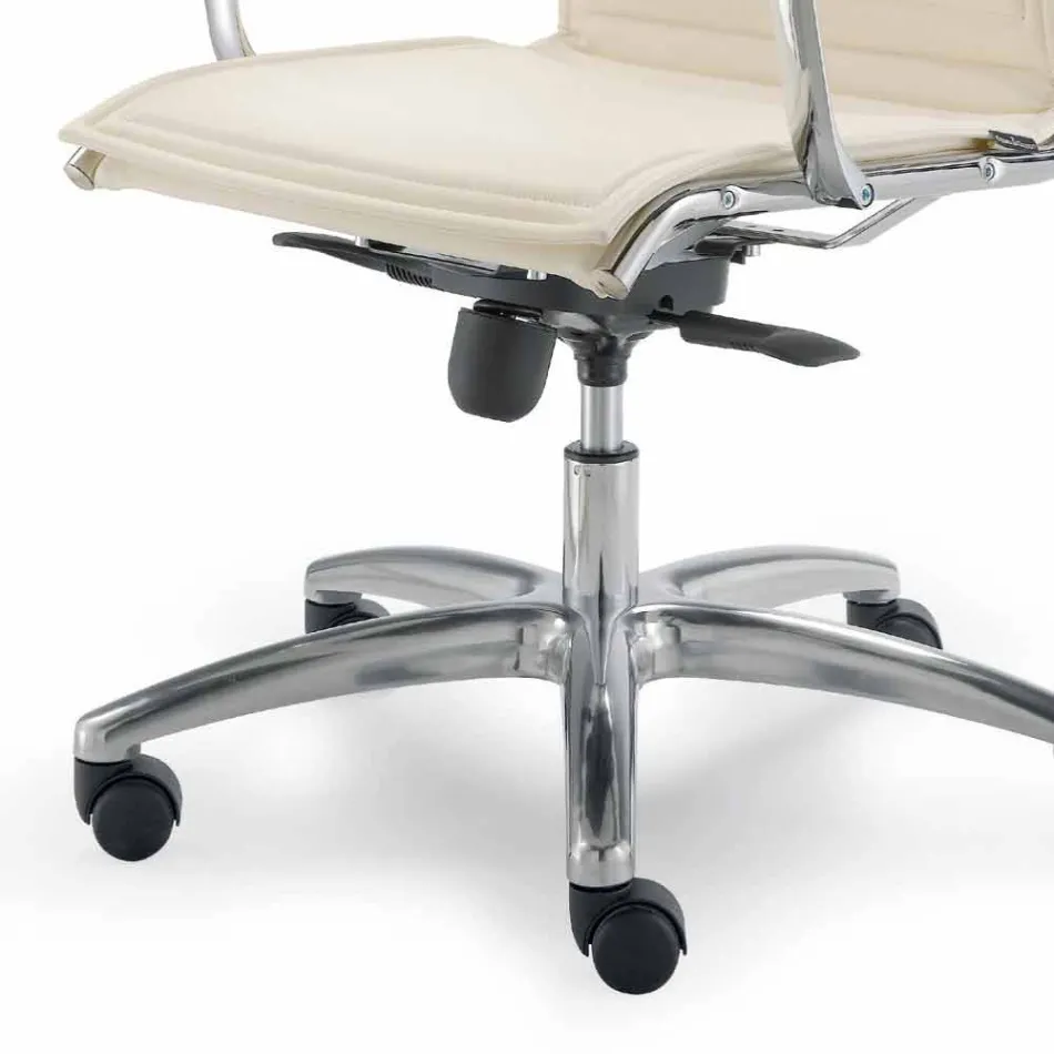 Cadeira de escritório com monocoque em imitação de couro fabricada na Itália Agata Viadurini