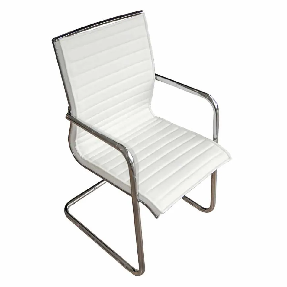 Cadeira ergonômica trenó de escritório com braços Made in Italy - Filanna Viadurini