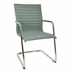 Cadeira ergonômica trenó de escritório com braços Made in Italy - Filanna Viadurini