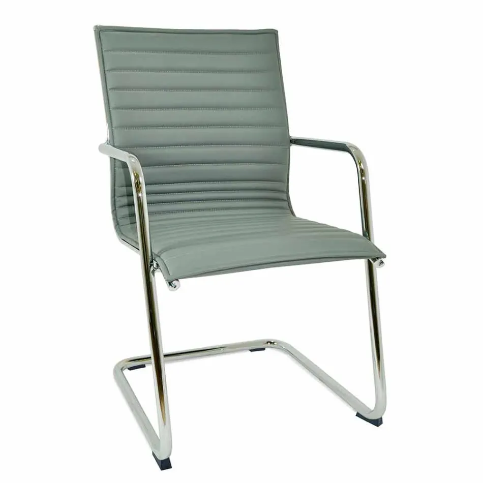 Cadeira ergonômica trenó de escritório com braços Made in Italy - Filanna Viadurini