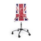 Cadeira giratória de escritório em aço e couro ecológico com estampa de bandeira - Lollo Viadurini