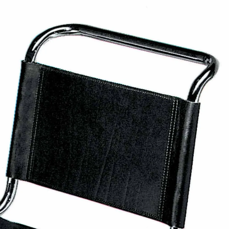 Cadeira de escritório de couro com estrutura de aço cromado Made in Italy - Elite Viadurini