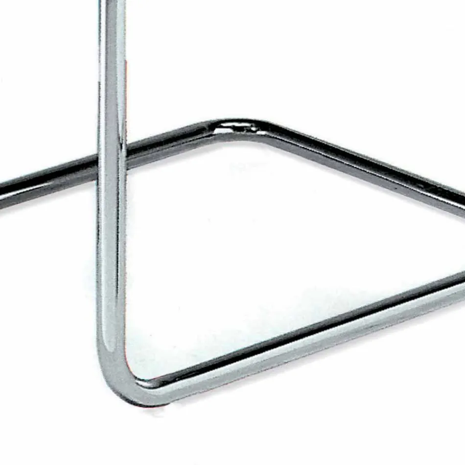 Cadeira de escritório de couro com estrutura de aço cromado Made in Italy - Elite Viadurini