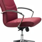 Cadeira de escritório em madeira de faia forrada com couro tipo Debora flor Viadurini