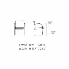 Cadeira de escritório de couro com estrutura de aço cromado Made in Italy - Quartz Viadurini