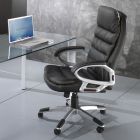 Cadeira de escritório em couro sintético com rodas - Antimônio Viadurini