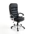 Cadeira de escritório em couro sintético com rodas - Antimônio