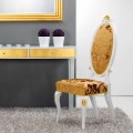 Cadeira de design clássico em madeira com enfeites de folha de ouro Tristan