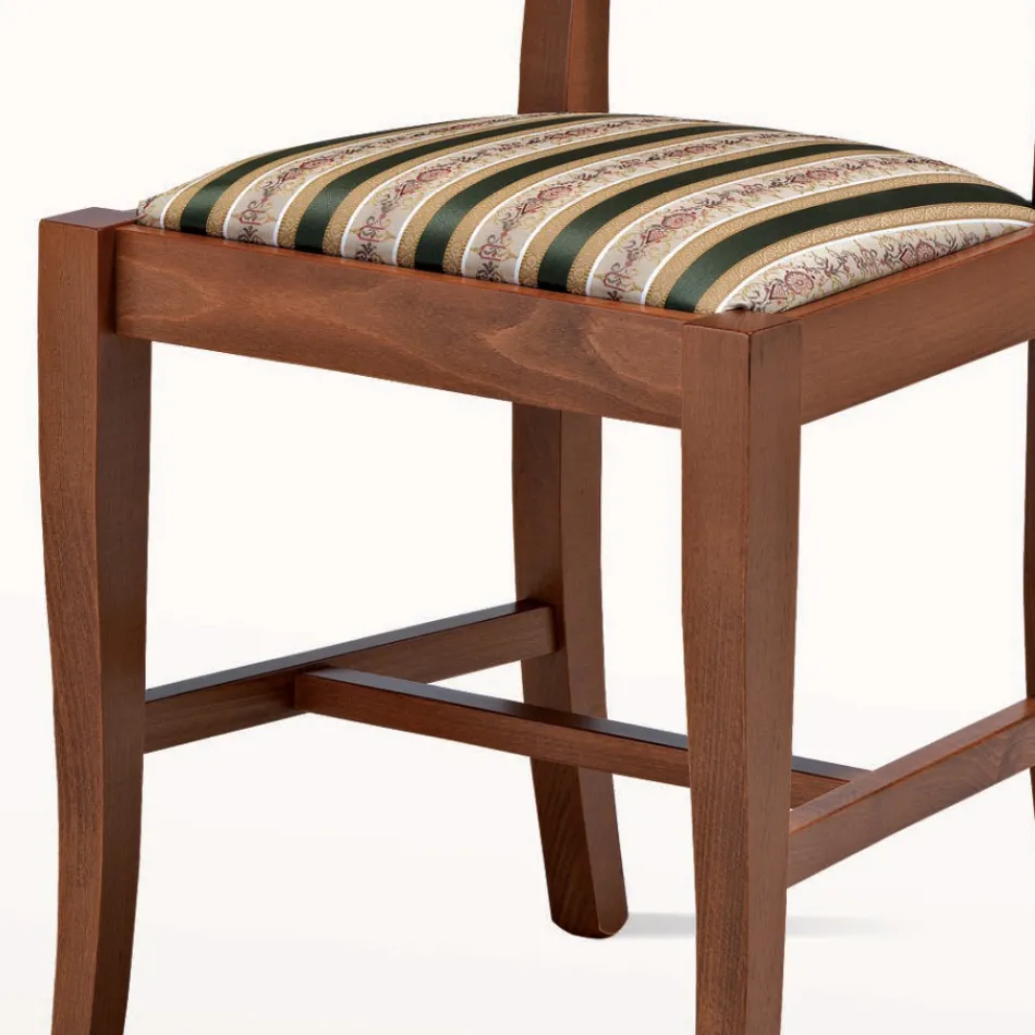 Cadeira de design clássico em madeira e assento em tecido fabricado na Itália - Dorina Viadurini