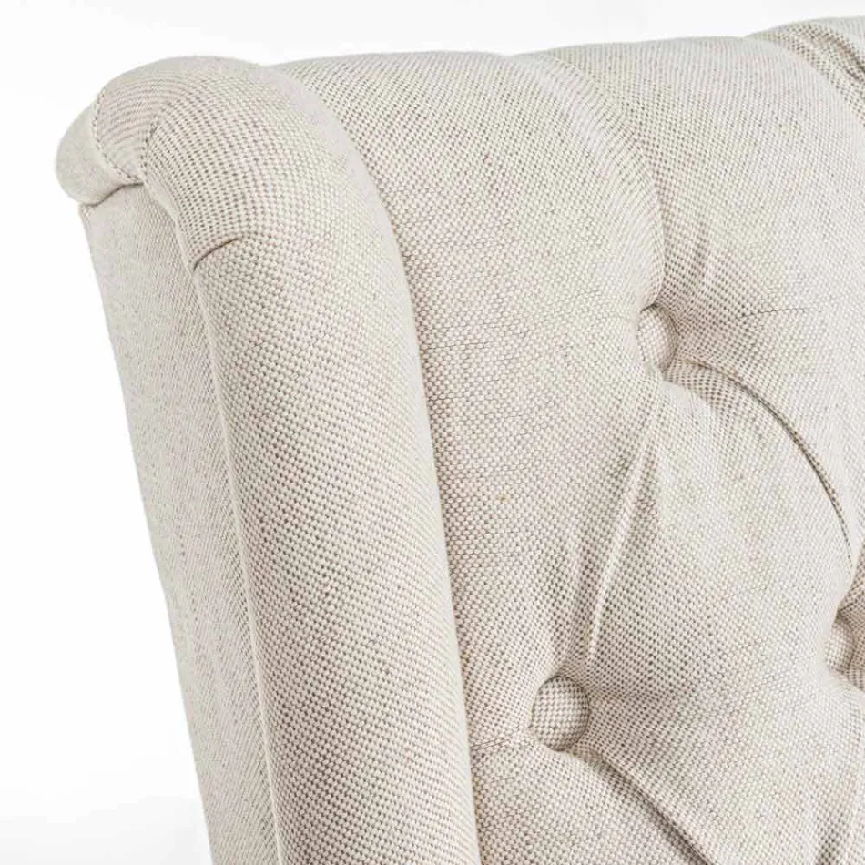 Cadeira Design Clássico em Tecido e Madeira Carvalho 2 Peças Homemotion - Forla Viadurini