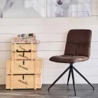 Cadeira de design moderno estofada em tecido Chiara Viadurini