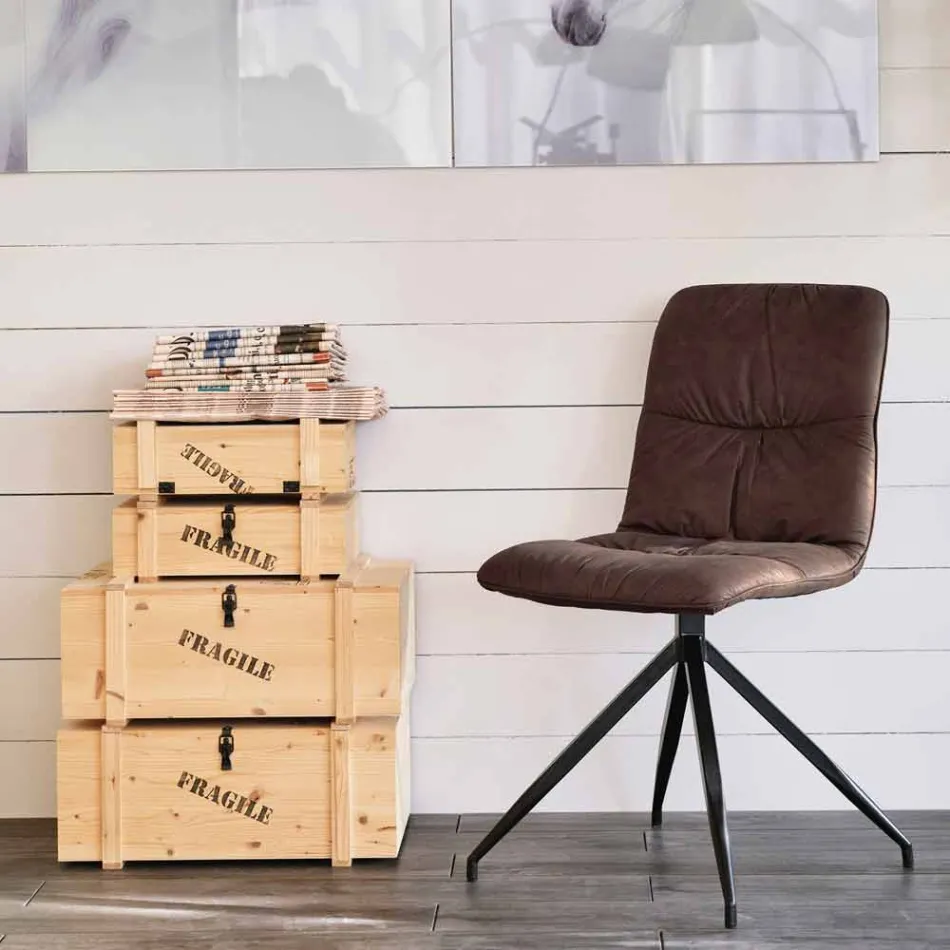 Cadeira de design moderno estofada em tecido Chiara Viadurini