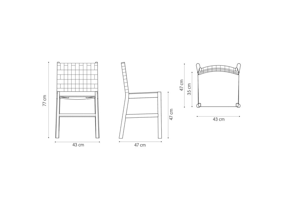 Cadeira de alta qualidade em madeira de faia e couro fabricada na Itália, 2 peças - Nora Viadurini