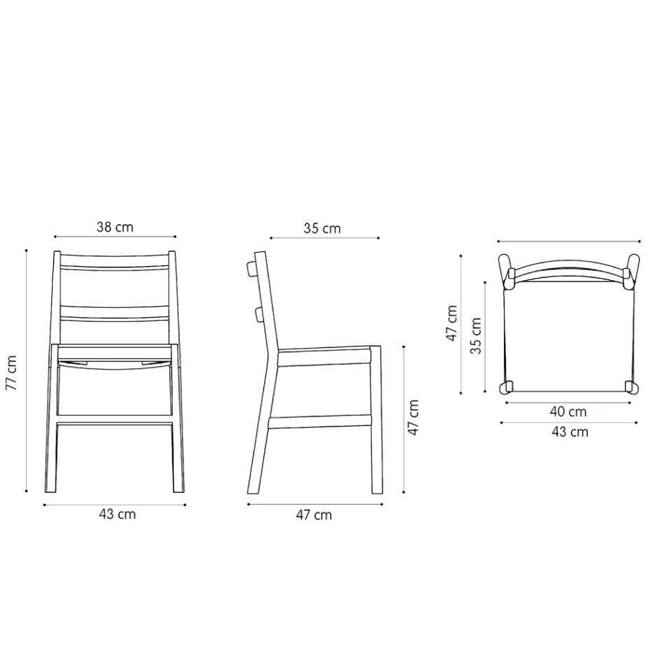 Cadeira de alta qualidade em madeira maciça de faia fabricada na Itália, 2 peças - Nora Viadurini