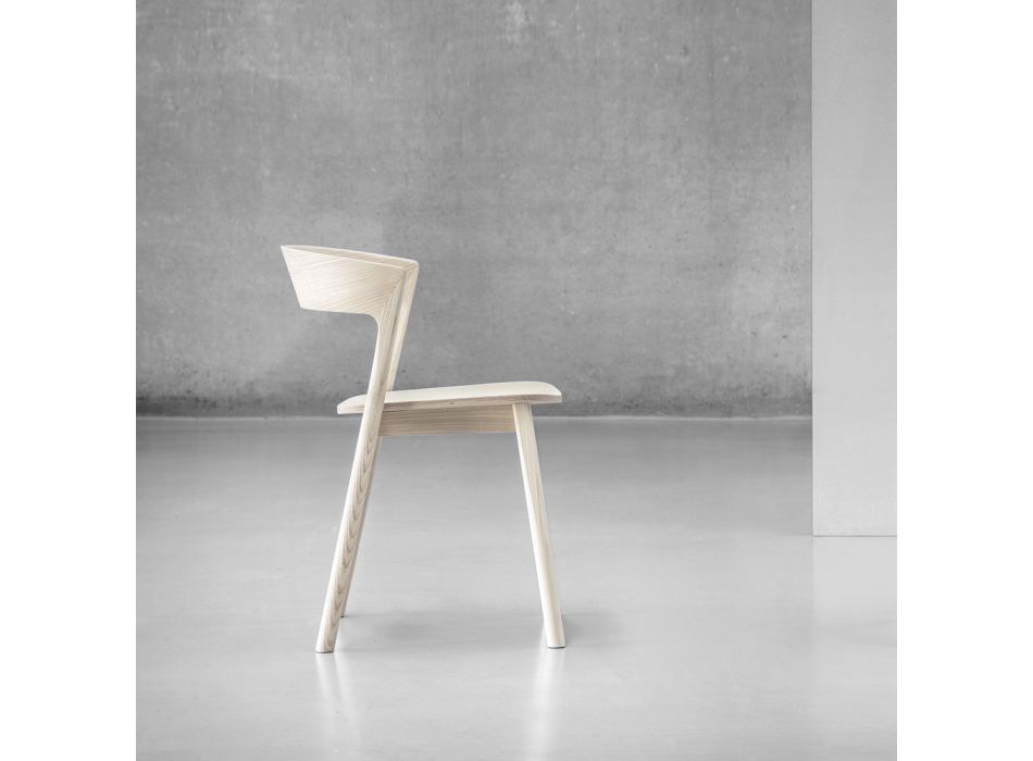 Cadeira de alta qualidade em madeira de freixo fabricada na Itália, 2 peças - Oslo Viadurini