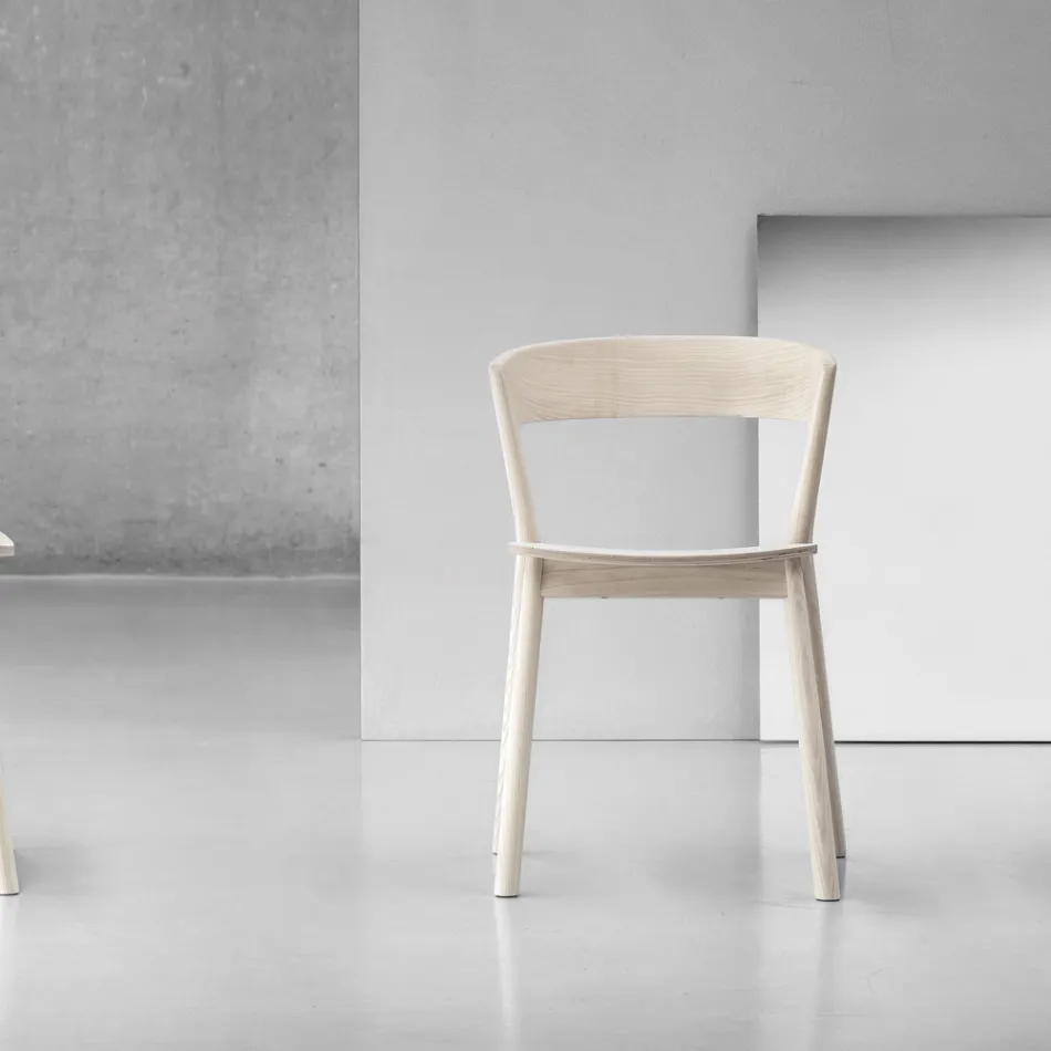 Cadeira de alta qualidade em madeira de freixo fabricada na Itália, 2 peças - Oslo Viadurini