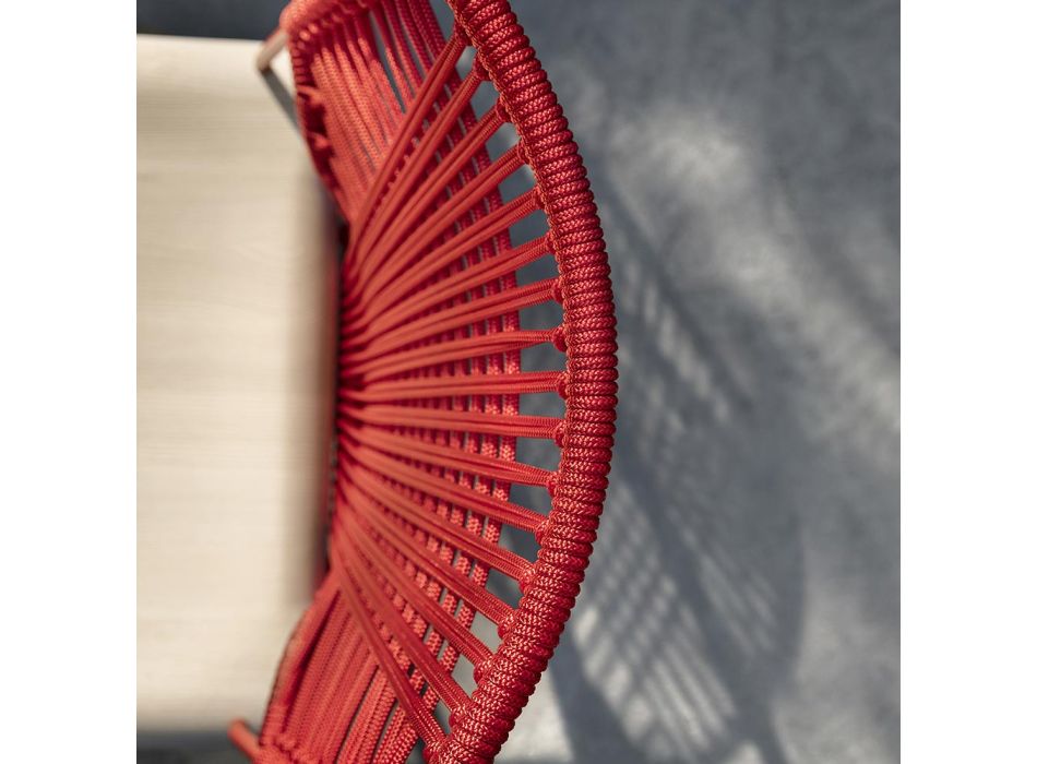 Cadeira de alta qualidade em madeira, metal e corda fabricada na Itália, 2 peças - Mandal Viadurini