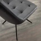 Cadeira estofada acolchoada de design em tecido ou eco nabuk Venezia Viadurini