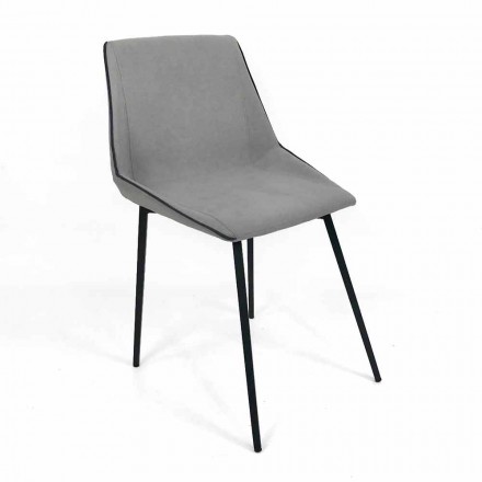 Cadeira design em tecido com pernas quadradas made in Italy, 4 peças - Oriella Viadurini