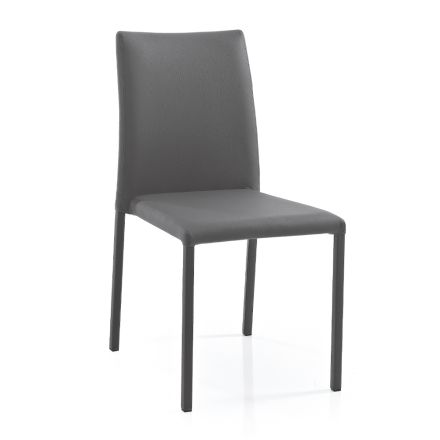 Cadeira elegante de design moderno em couro sintético colorido para sala de estar - Grenger Viadurini