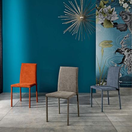 Cadeira de tecido de design para sala de jantar feita na Itália, Conny Viadurini