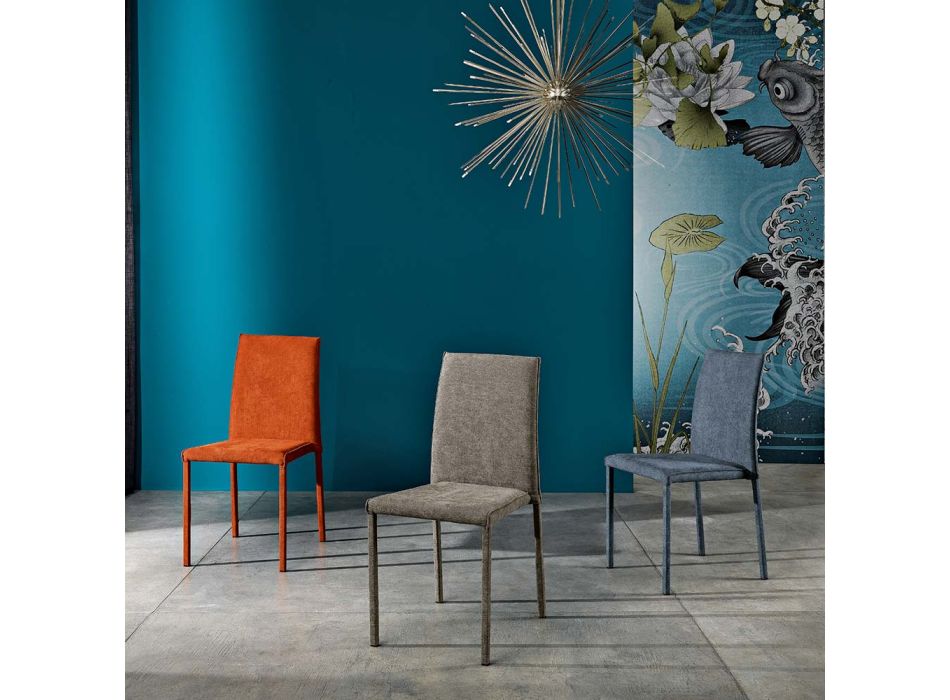 Cadeira de tecido de design para sala de jantar feita na Itália, Conny Viadurini