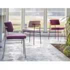 Cadeira de tecido luxuosa com base de metal fabricada na Itália, 2 peças - Alasca Viadurini