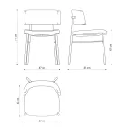 Cadeira de tecido luxuosa com base de metal fabricada na Itália, 2 peças - Alasca Viadurini