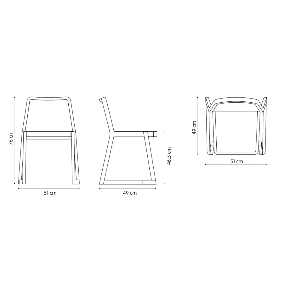 Cadeira empilhável de qualidade em madeira de faia fabricada na Itália, 2 peças - Leipzig Viadurini