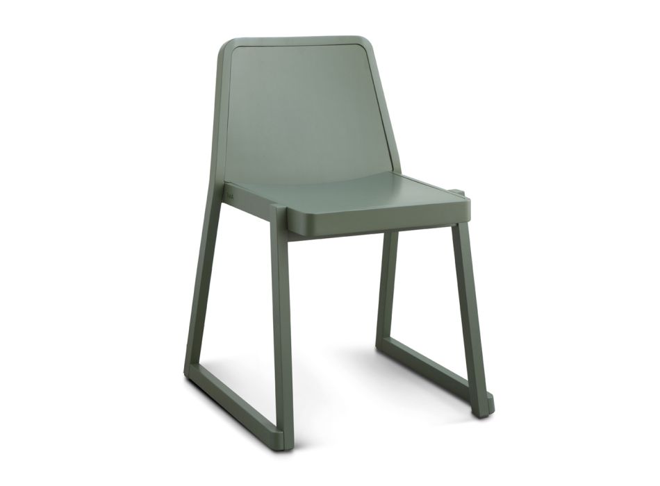 Cadeira empilhável de qualidade em madeira de faia fabricada na Itália, 2 peças - Leipzig Viadurini