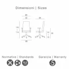 Cadeira executiva do escritório de casaco de couro Deborah Viadurini