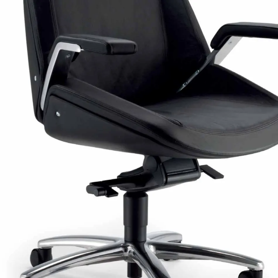 Cadeira executiva em pele de faia Ada Angelo Pinaffo & Gorgi Viadurini