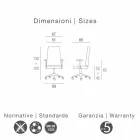 Cadeira executiva direcional contemporânea Edda, fabricada na Itália Viadurini